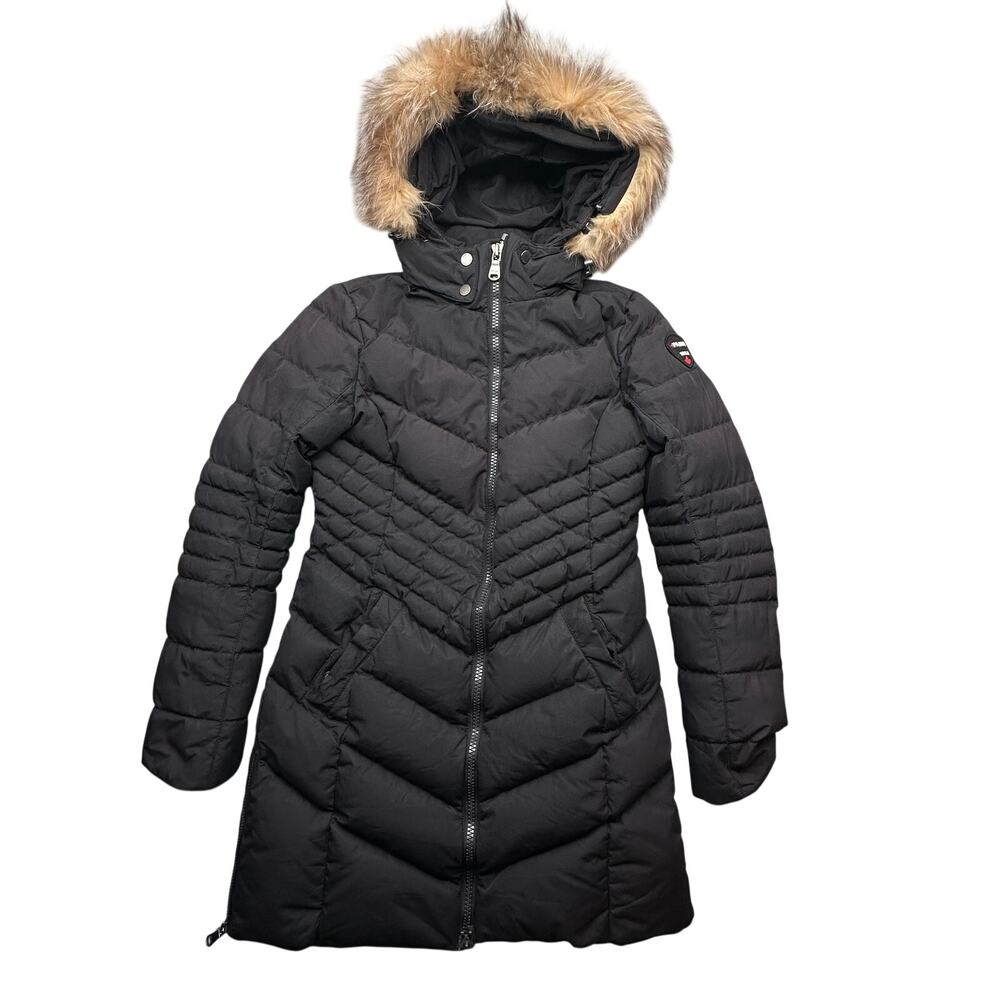 Pajar Canada Queens Women Small Parka Puffer Down Jacket Black Hooded P2J672F9BD